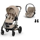 Poussette Duo Balios S Lux 4 + Siège auto Cloud T Plus Almond Beige - cybex