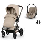 Poussette Duo Talos S Lux 4 + Siège auto Cloud T Plus Almond Beige - cybex