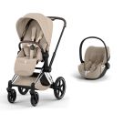 Poussette Duo Priam 5 Style + Siège auto Cloud T Plus Chrome Cozy Beige