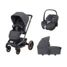 Poussette Trio Fame + Pebble 360 Pro2 + Nacelle Twillic Graphite - maxi cosi