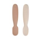 Lot 2 pré-cuillères d'apprentissage silicone Praline Argile - beaba