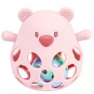 Hochet en silicone avec balle Ours Rose 
