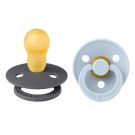 Lot de 2 sucettes en caoutchouc 18m+ Iron et Baby Blue