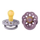 Lot de 2 sucettes en caoutchouc boême 0-6m Fossil Grey et Mauve