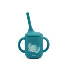 Tasse d'apprentissage en silicone avec paille Chewy l'éléphant Bleu