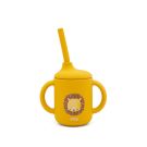 Tasse d'apprentissage en silicone avec paille Chompy le lion Jaune