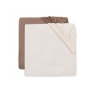 Lot de 2 Drap-housses Jersey 60x120cm Milky Coffee