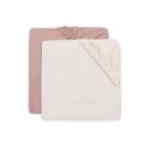 Lot de 2 Drap-housses Jersey 70x140cm Wild Rose et Ivory