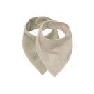 Lot de 2 bavoirs Bandana Basics Sand/Matcha
