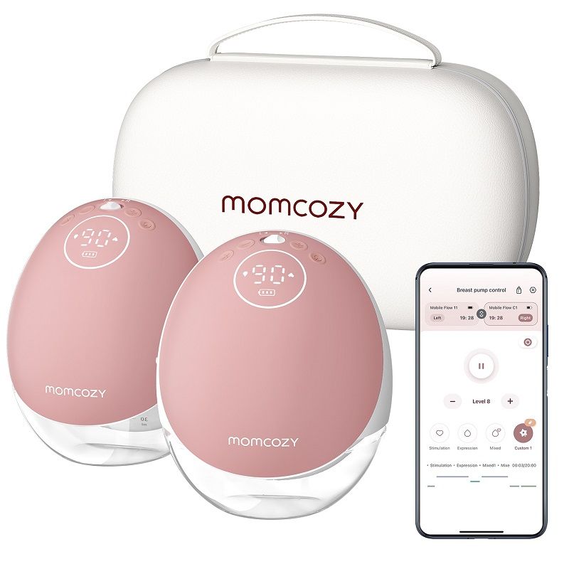 Tire Lait Mains Libres Double Mobile Flow M9 Maroon - momcozy