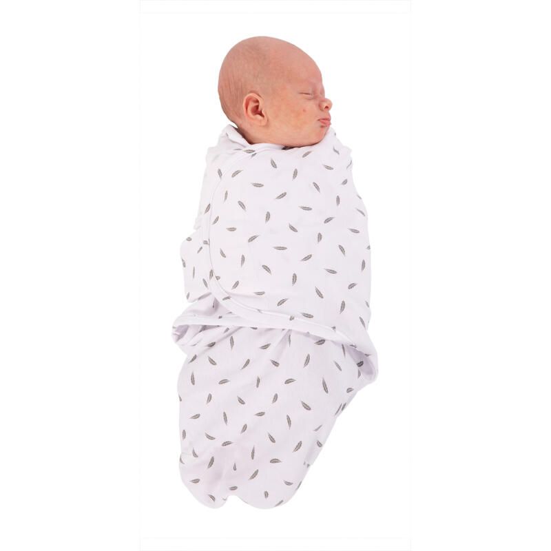 B-couverture Emmaillotage Plumes Grises Petit - bojungle
