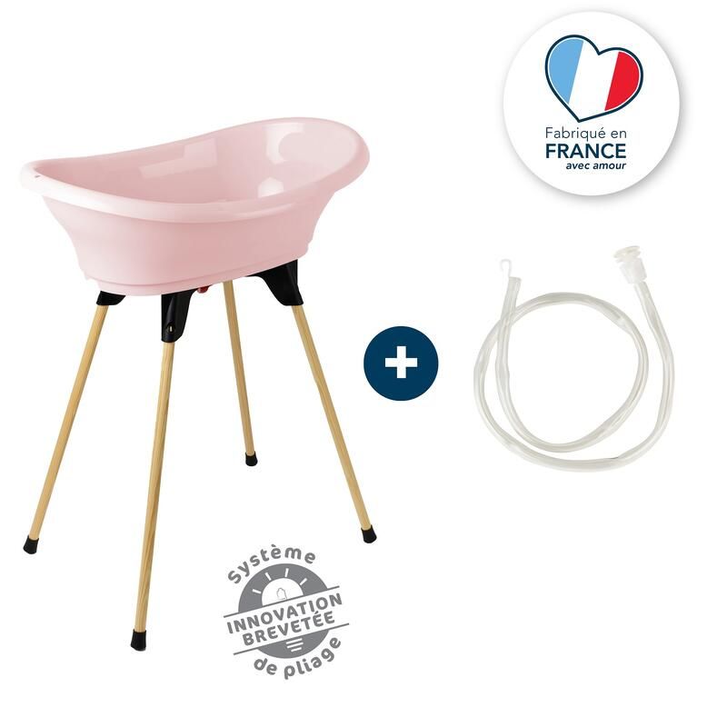 Kit Baignoire Vasco Rose Poudre Baignoire + Pieds + Tuyau De Vidange - thermobaby