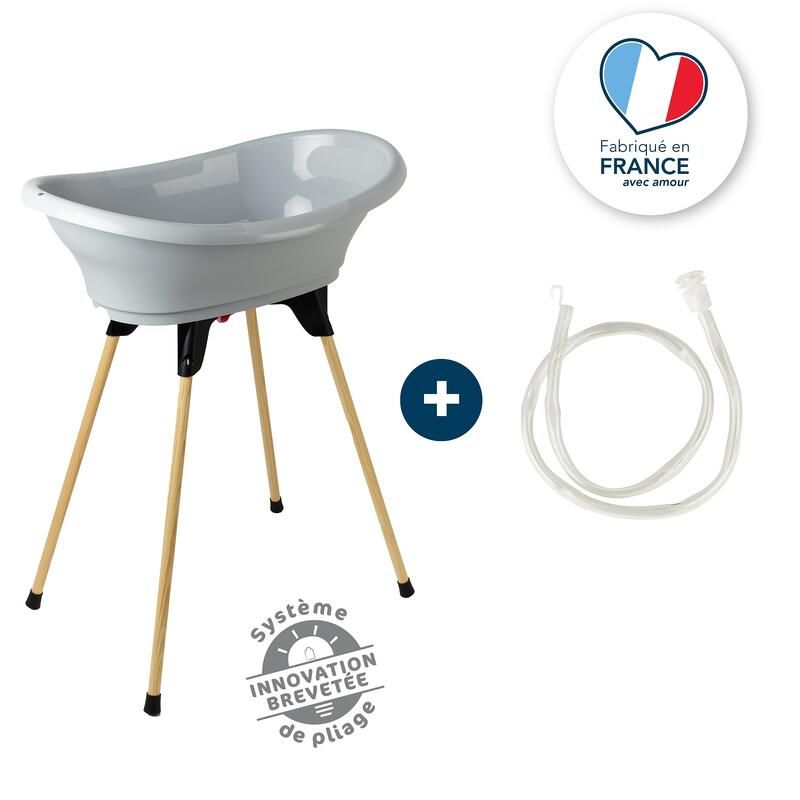 Kit Baignoire Vasco Gris Charme Baignoire + Pieds + Tuyau De Vidange - thermobaby