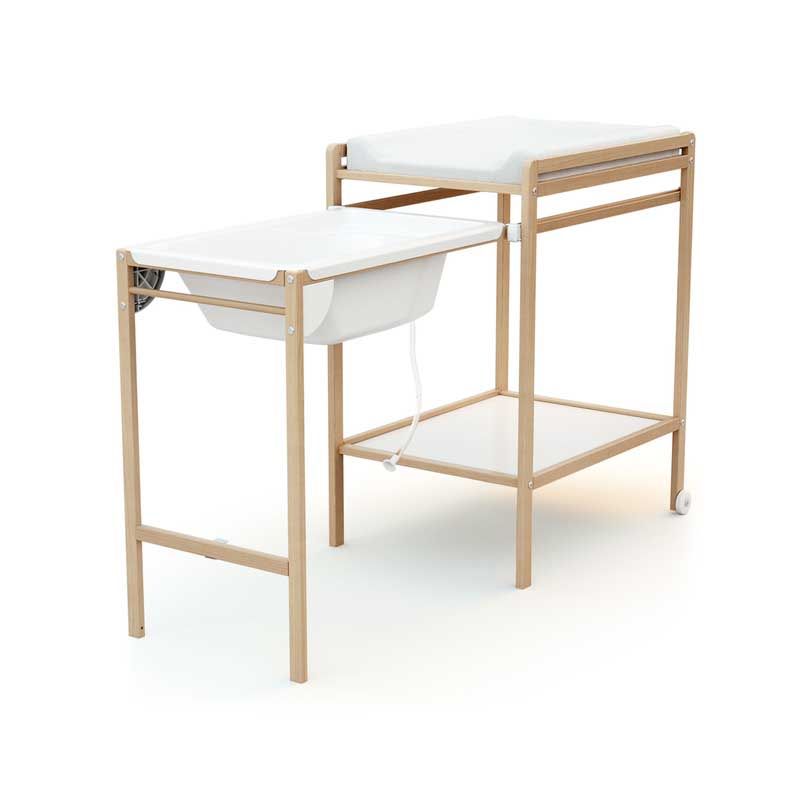 Table A Langer Avec Baignoire Essentiel Hetre Verni - at4