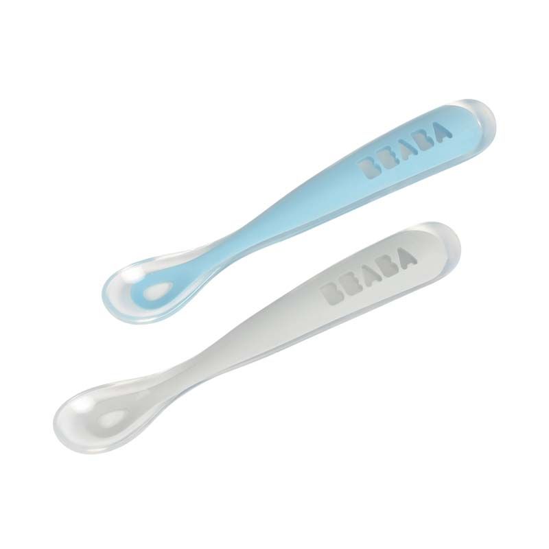 Cuilleres Silicone X2 1er Age Windy Blue - beaba