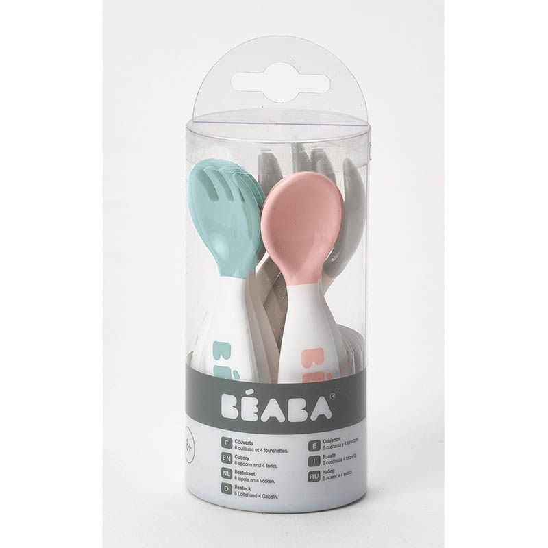 Cuilleres Ergo X6+4 Fourchettes Coloris Assortis - beaba