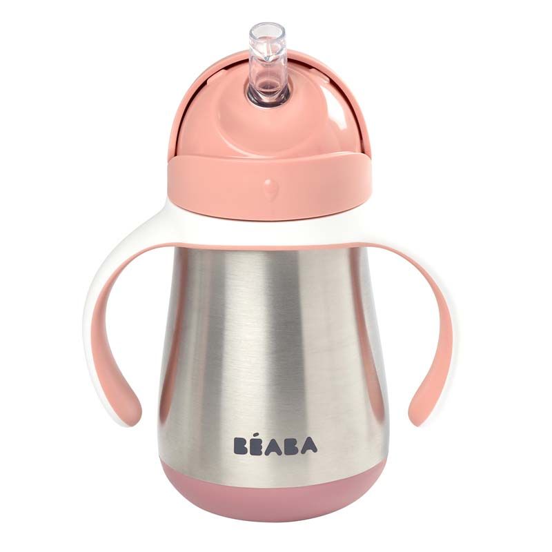 Tasse Paille Inox 250ml Old Pink - beaba