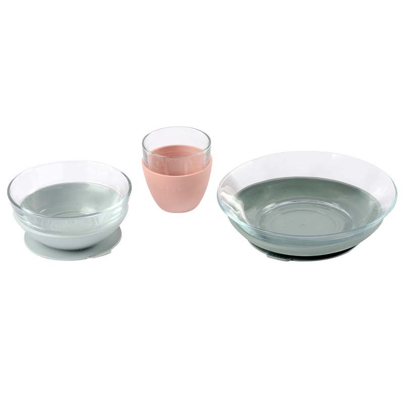 Coffret repas verre Eucalyptus - beaba
