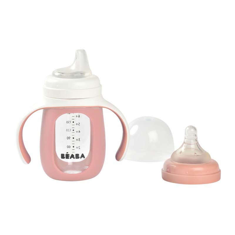 Biberon Verre Apprentissage Old Pink - beaba