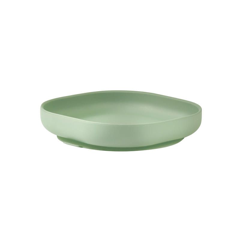 Assiette Silicone Ventouse Sage Green - beaba