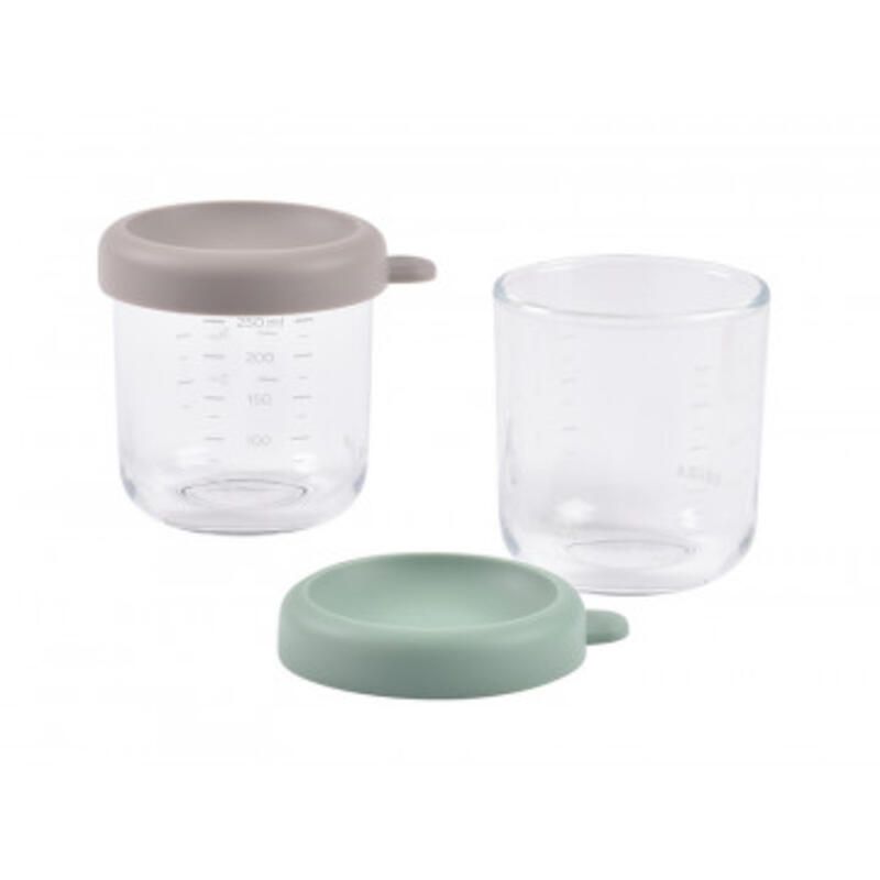 Portions Verre X2 250ml Sage Green Gazelle - beaba