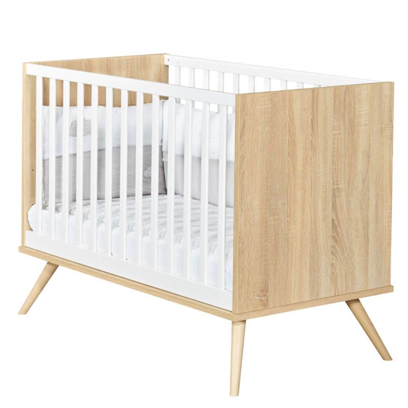 Lit bébé 60x120cm Seventies Bois Blanc - sauthon