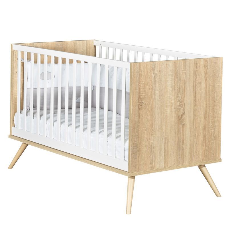 Lit bébé évolutif 70x140cm Seventies Bois Blanc - sauthon