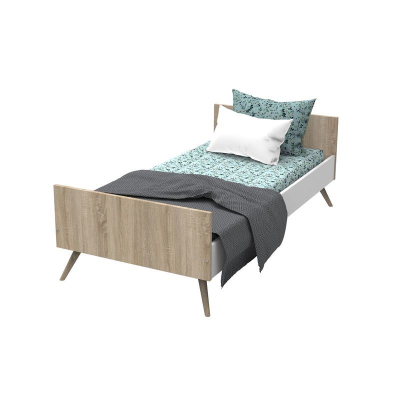 Lit junior 90x190cm Seventies Bois Blanc - sauthon