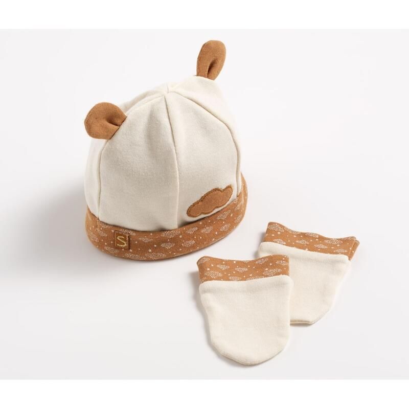 Bonnet Et Moufles Orsino 0m - sauthon baby deco