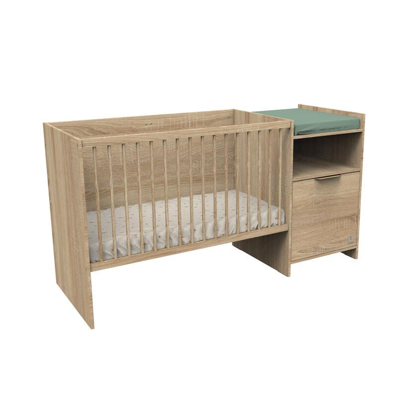 Lit bébé combiné 60x120cm évolutif en 90x190cm Azur - sauthon