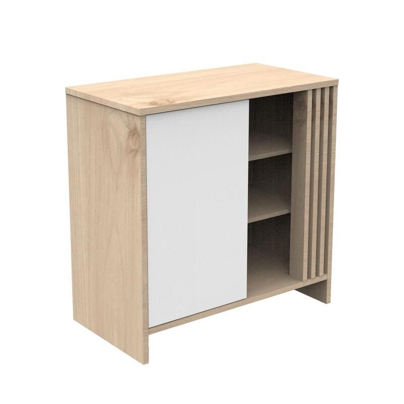 Commode 1 porte 3 niches Tokyo Blanc - sauthon