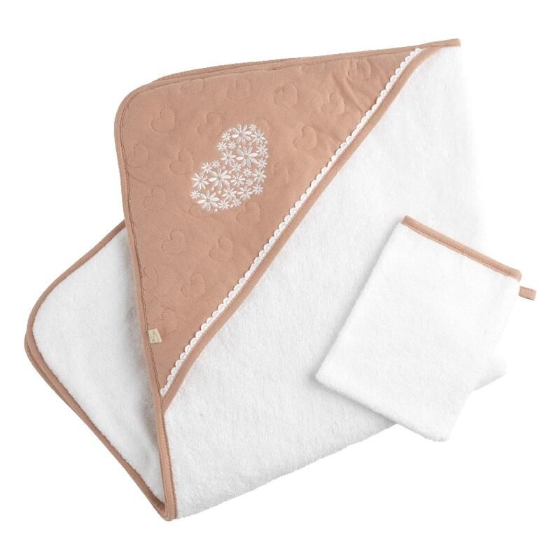 Cape De Bain Petit Coeur 75x75cm - sauthon baby deco
