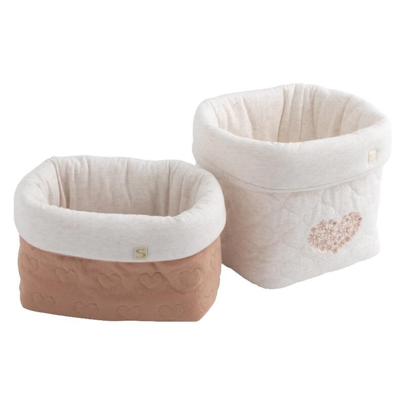 Panieres X2 Petit Coeur - sauthon baby deco
