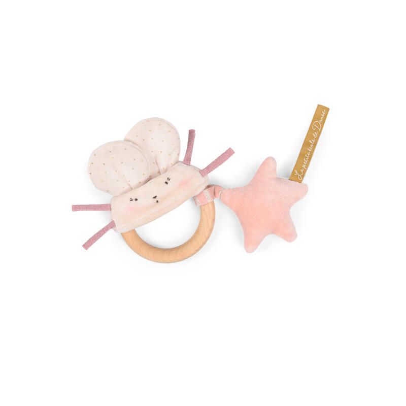 Hochet Anneau Bois Souris Rose La Petite Ecole De Danse Rose Moulin Roty La Petite Cole De Danse - moulin roty