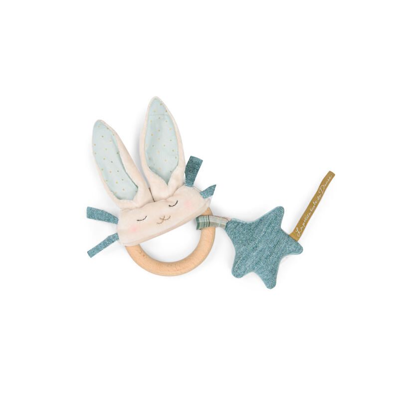 Hochet Anneau Bois Lapin Bleu La Petite Ecole De Danse Rose Moulin Roty La Petite Cole De Danse - moulin roty