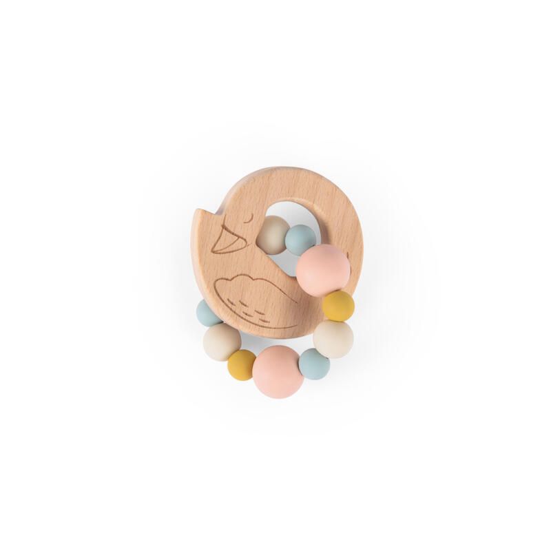 Hochet Anneau De Dentition Bois Et Silicone Cygne La Petite Ecole De Danse - moulin roty