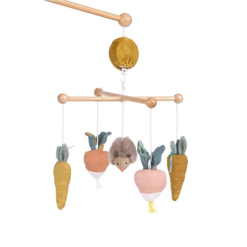 Mobile Musical Bois Multicolore Trois Petits Lapins - moulin roty
