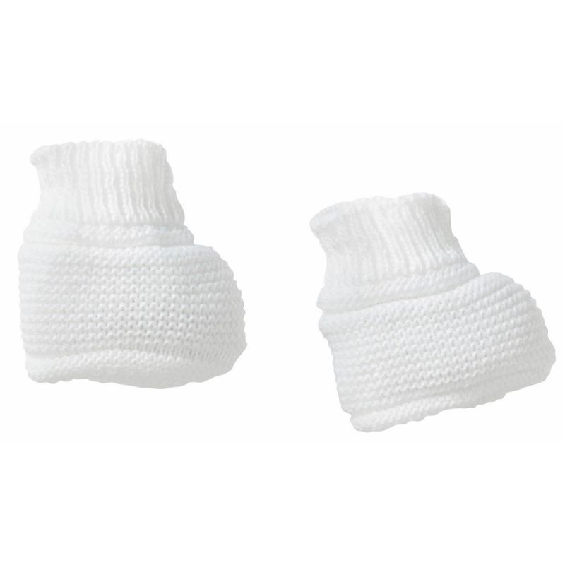 Chaussons Maille Naissance Blanc - bebe9 creation