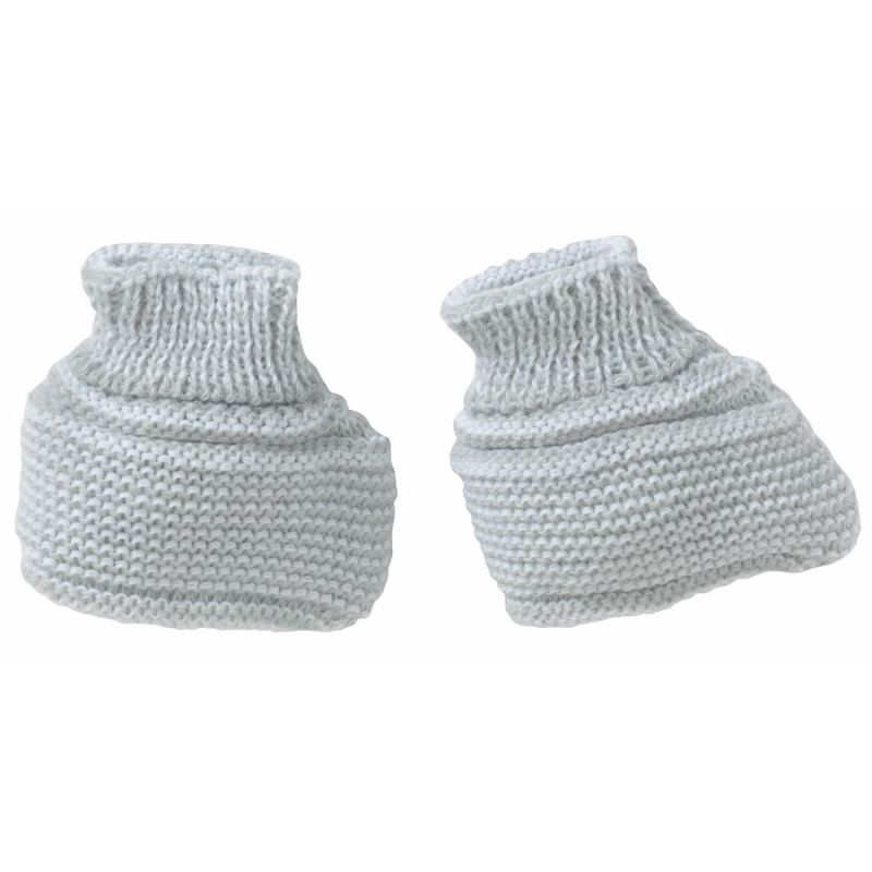 Chaussons Maille Naissance Gris - bebe9 creation