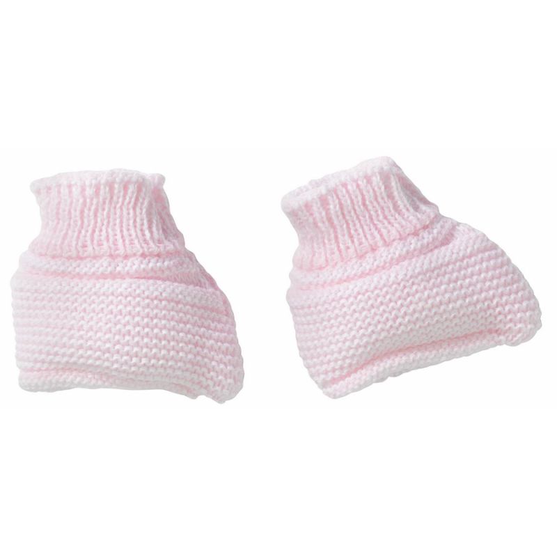 Chaussons Maille Naissance Rose - bebe9 creation