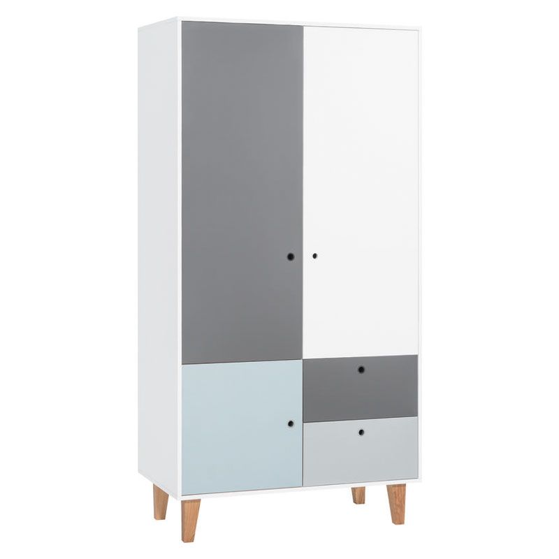 Armoire 2 portes multirangement Concept Bleu - vox