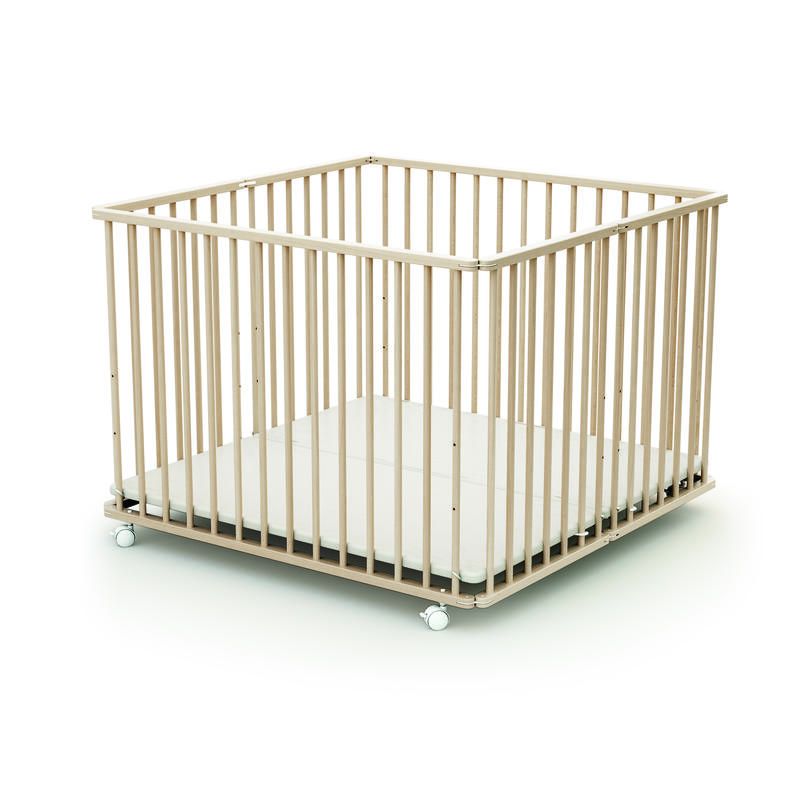 Parc Bois Pliant Hegoa 3 100x100cm Brut - bebe9 essentiel