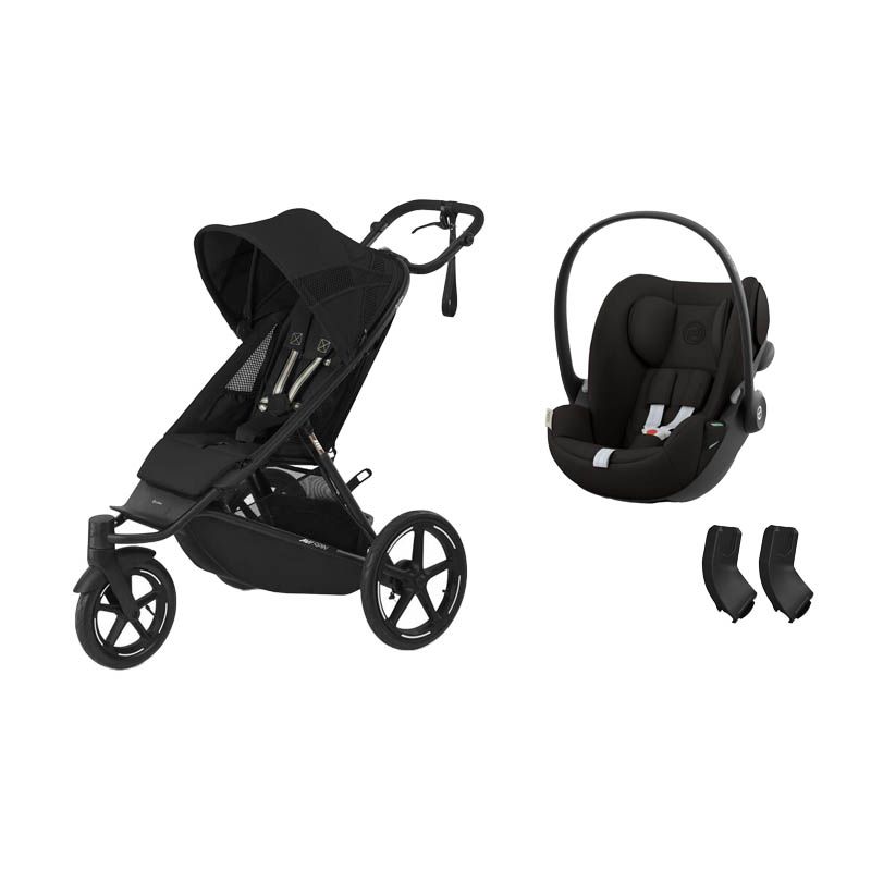 Poussette Duo Avi Spin Moon Black + Cloud G3 I-size Magic Black - cybex