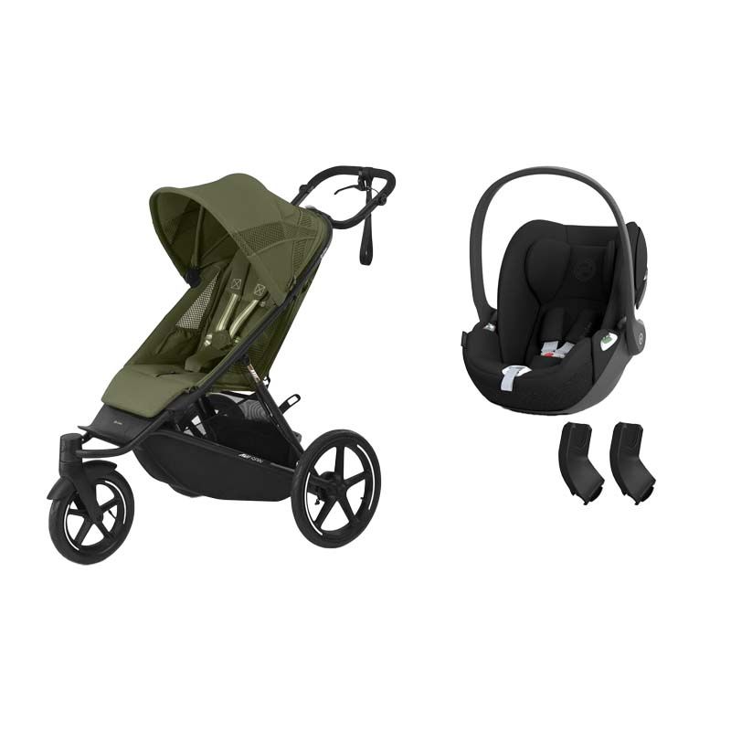Poussette DUO Avi Spin Moss Green + Siège auto CLOUD T i-Size Sepia Black - cybex
