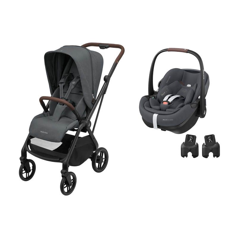 Poussette Duo Leona 2 Pebble 360 Pro 2 Twillic Graphite Maxi Cosi - maxi cosi