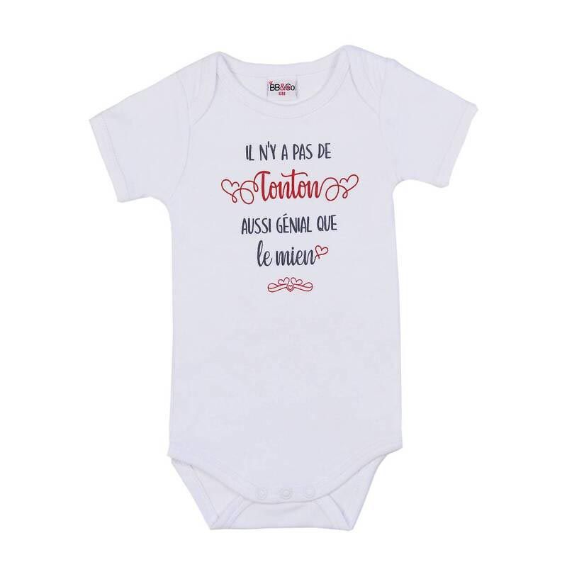 Body Mc Il Ny A Pas De Tonton Aussi 12m Blanc - bb&co