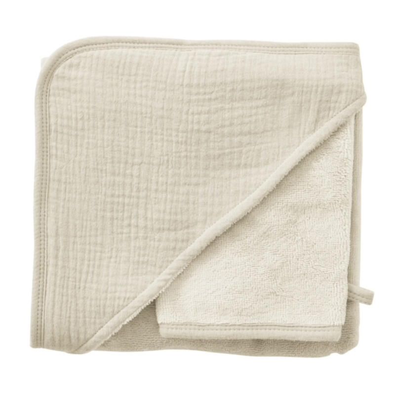 Cape De Bain + Gant Bambou 70x70cm Mousse De Lait - bb&co