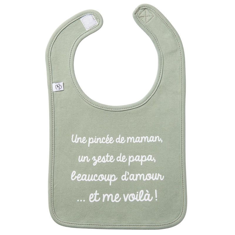 Bavoir Une Pincee De Maman Vert De Gris - bb&co