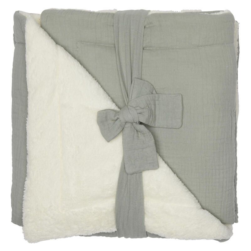 Couverture Peluche Gazemicrofibre Mixmatch Vert De Gris - bb&co