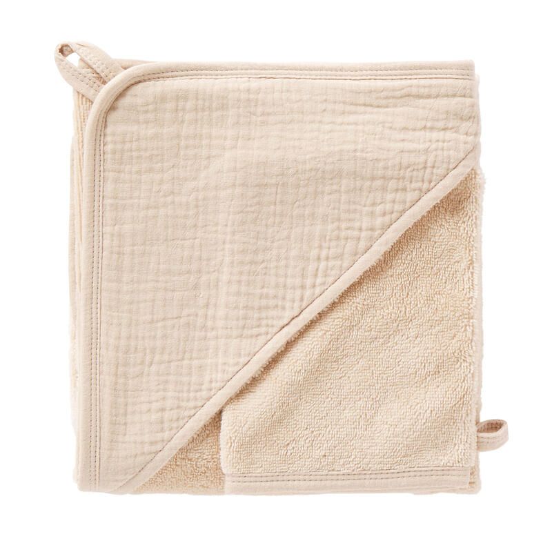 Cape De Bain + Gant Bambou 70x70cm Biscuit - bb&co